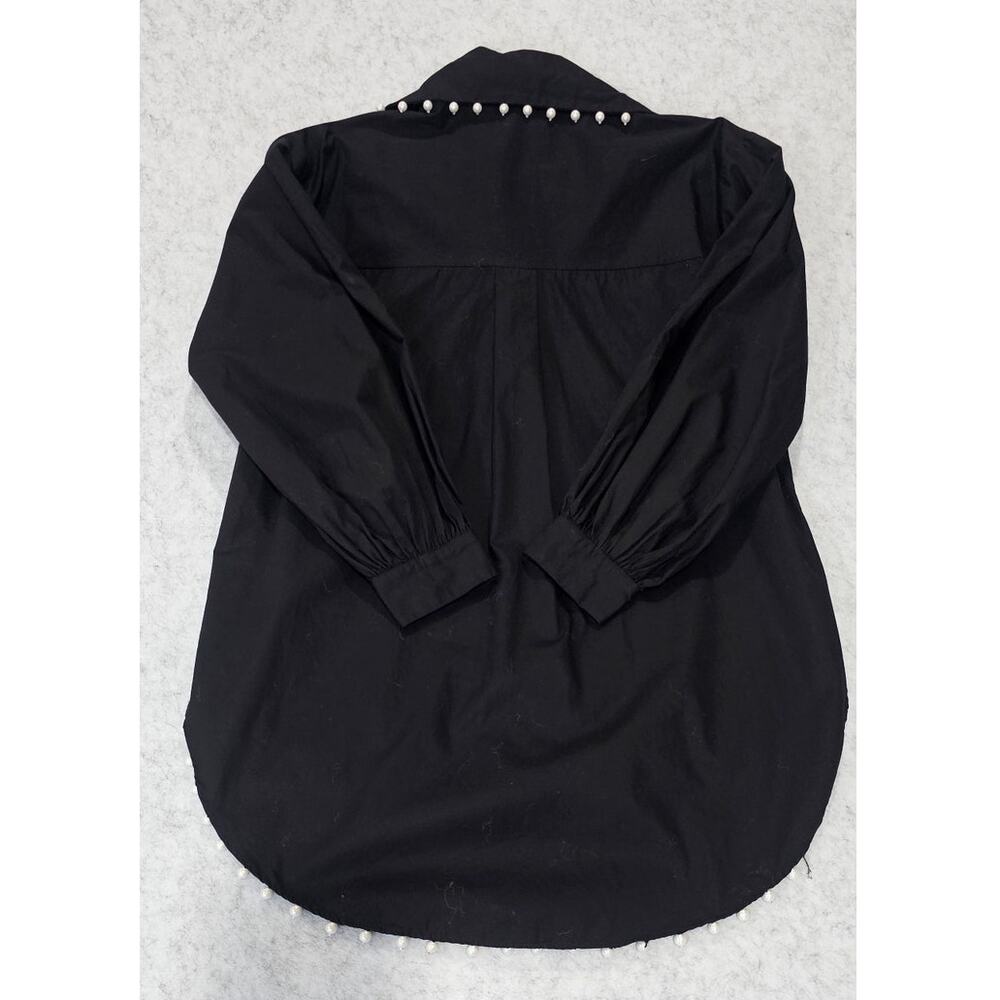 Me Me Me Black Studded Trim Button Down Tunic Shirt Anthropologie, Sz S - Picture 5 of 13
